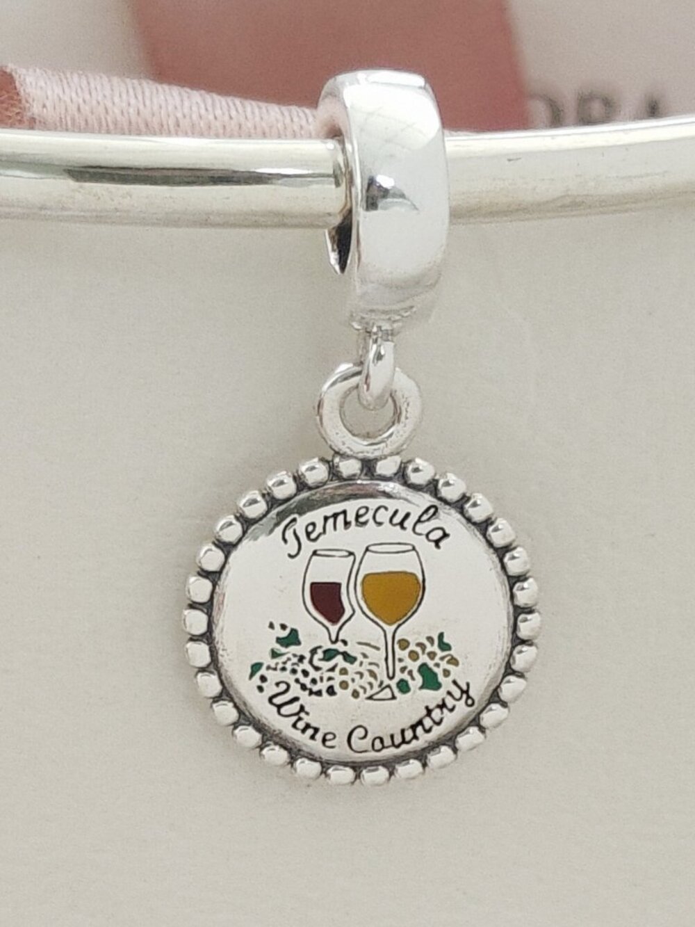 Pandora Temecula Wine Country Red & White Exclusive Dangle Charm Travel Pendant